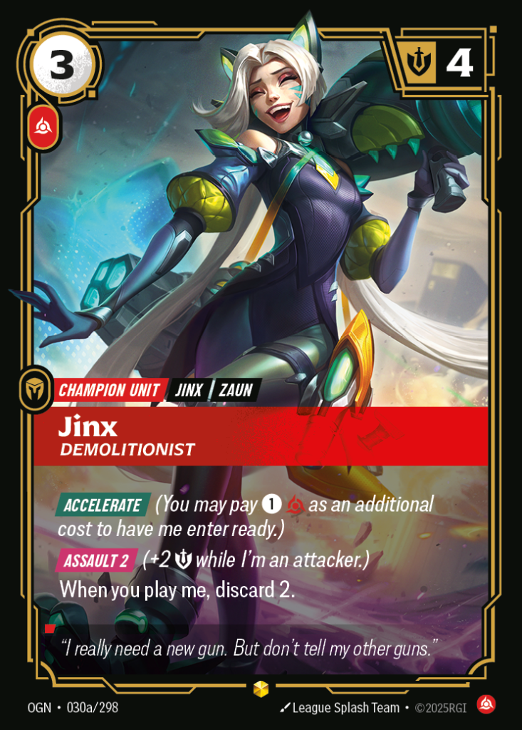 Jinx, Demolitionist OGN-030A/298 – Origins – Alternate Art Foil