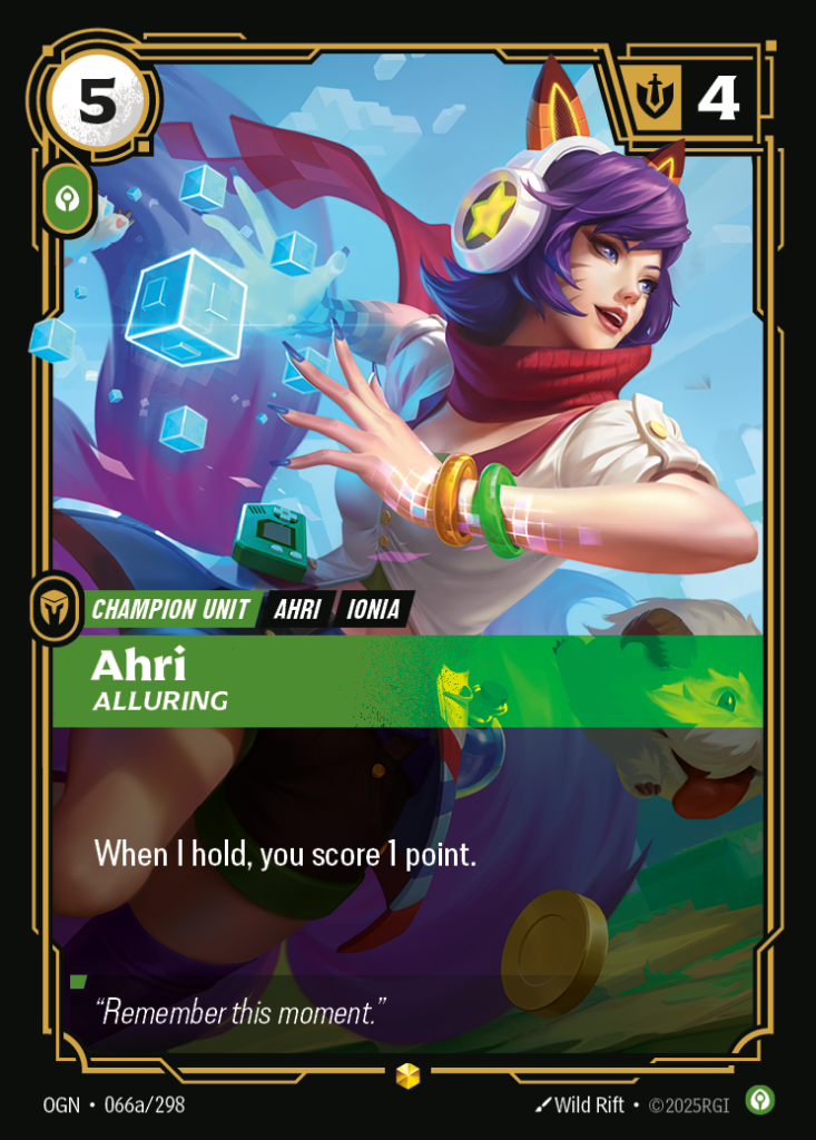 Ahri, Alluring OGN-066A/298 – Origins – Alternate Art Foil