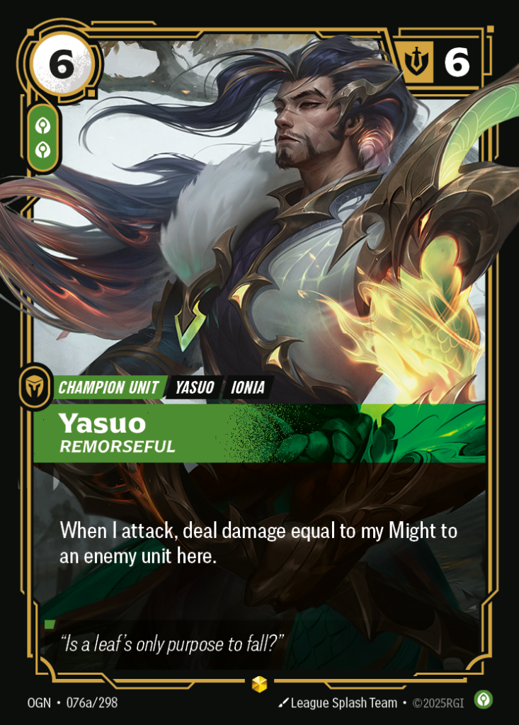 Yasuo, Remorseful OGN-076A/298 – Origins – Alternate Art Foil