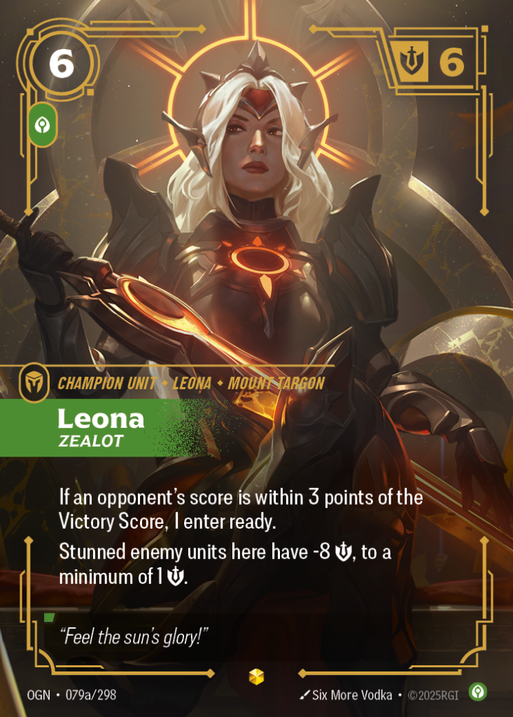 Leona, Zealot OGN-079A/298 – Origins – Alternate Art Foil