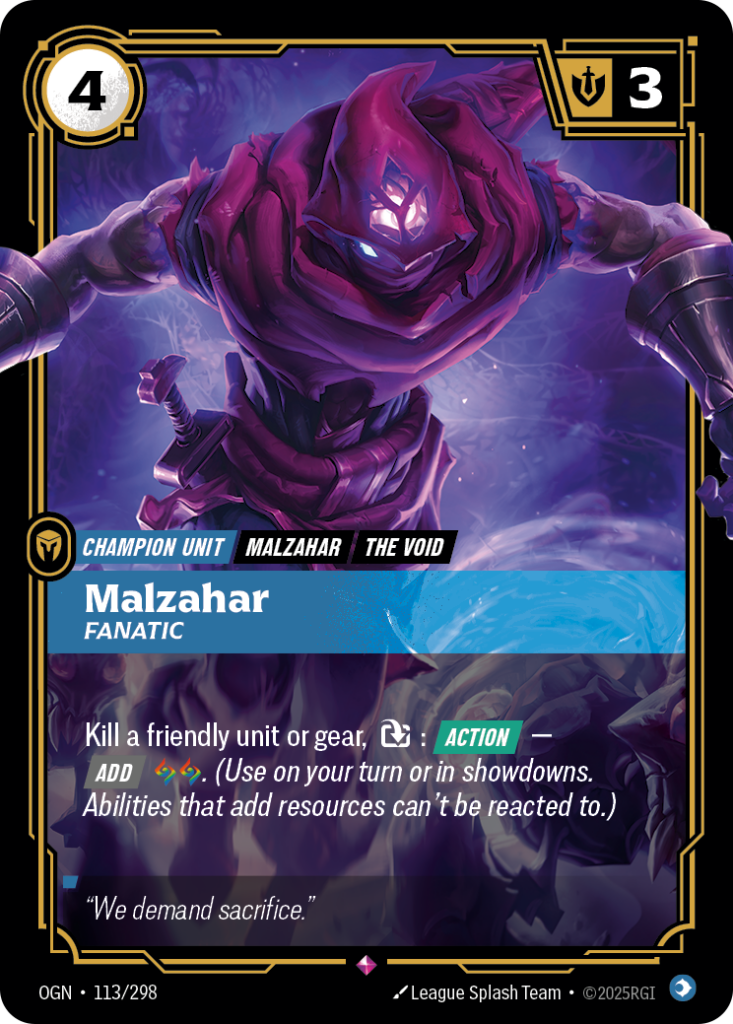 Malzahar, Fanatic OGN-113/298 – Origins – Foil