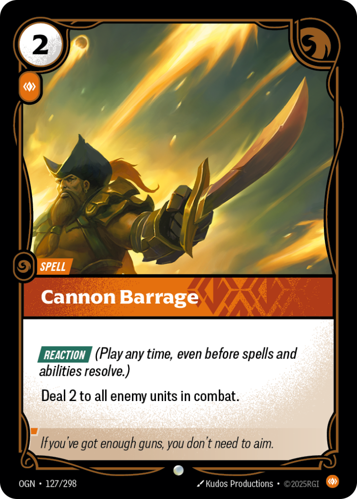 Cannon Barrage OGN-127/298 – Origins – Non-Foil