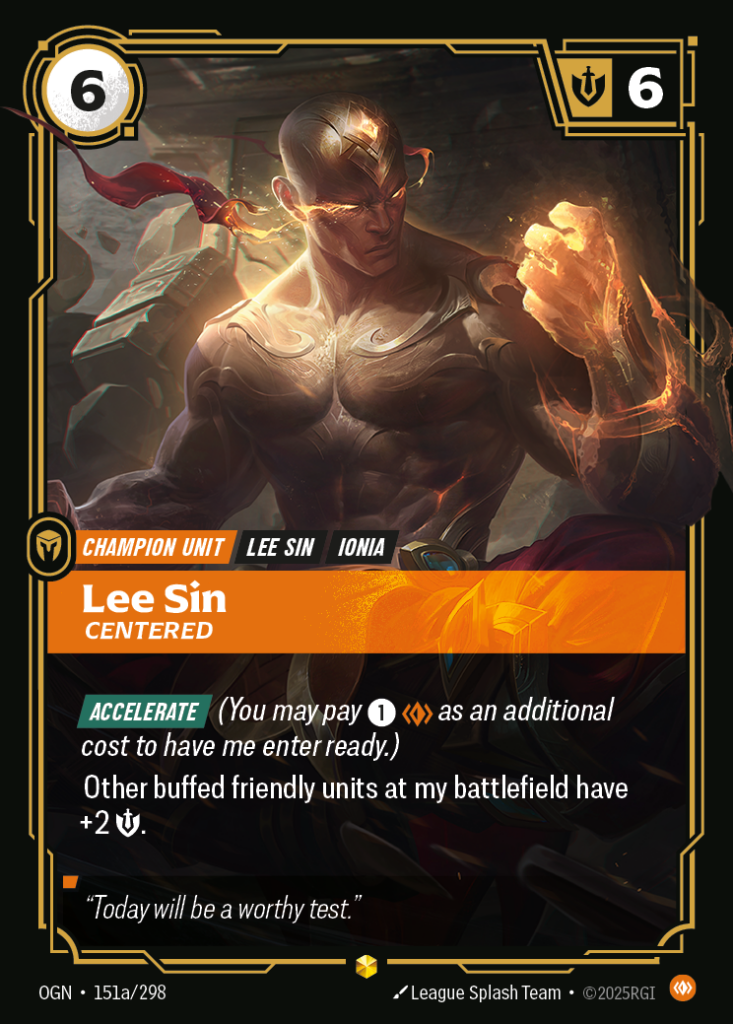 Lee Sin, Centered OGN-151A/298 – Origins – Alternate Art Foil