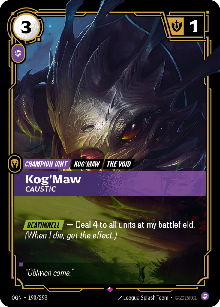 Kog'Maw, Caustic OGN-190/298 – Origins – Foil