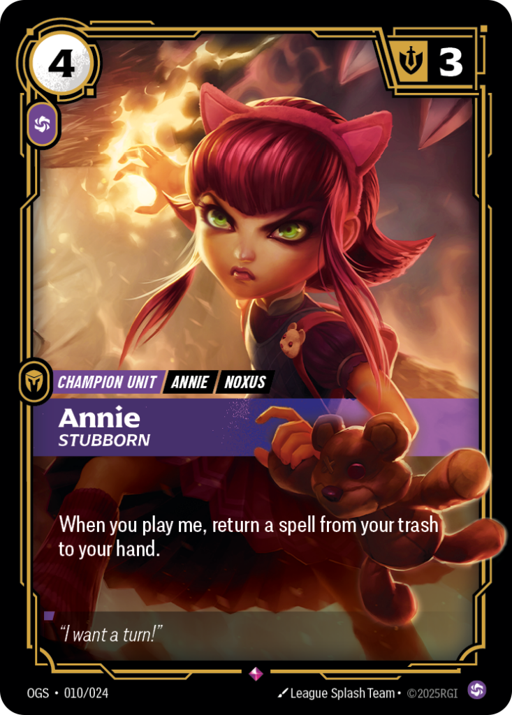 Annie, Stubborn OGS-010/024 – Proving Grounds – Non-Foil