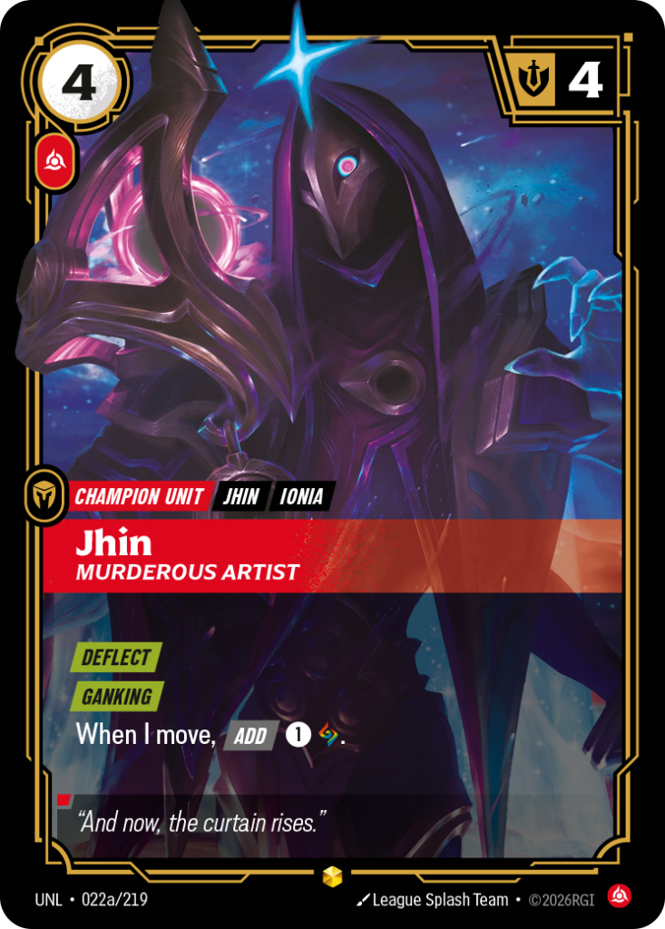 Jhin, Murderous Artist UNL-022A/219 – Unleashed – Alternate Art Foil