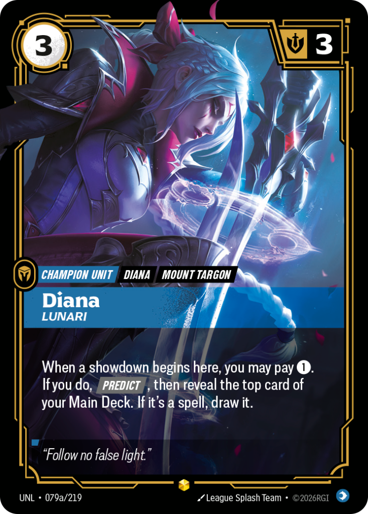 Diana, Lunari UNL-079A/219 – Unleashed – Alternate Art Foil