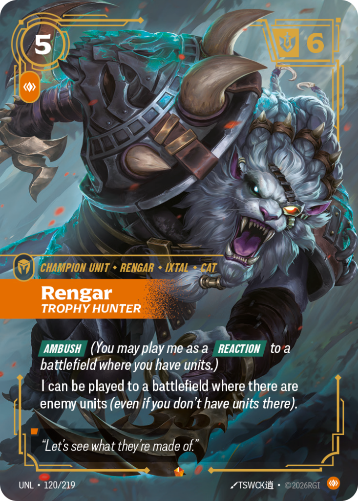 Rengar, Trophy Hunter UNL-120/219 – Unleashed – Foil