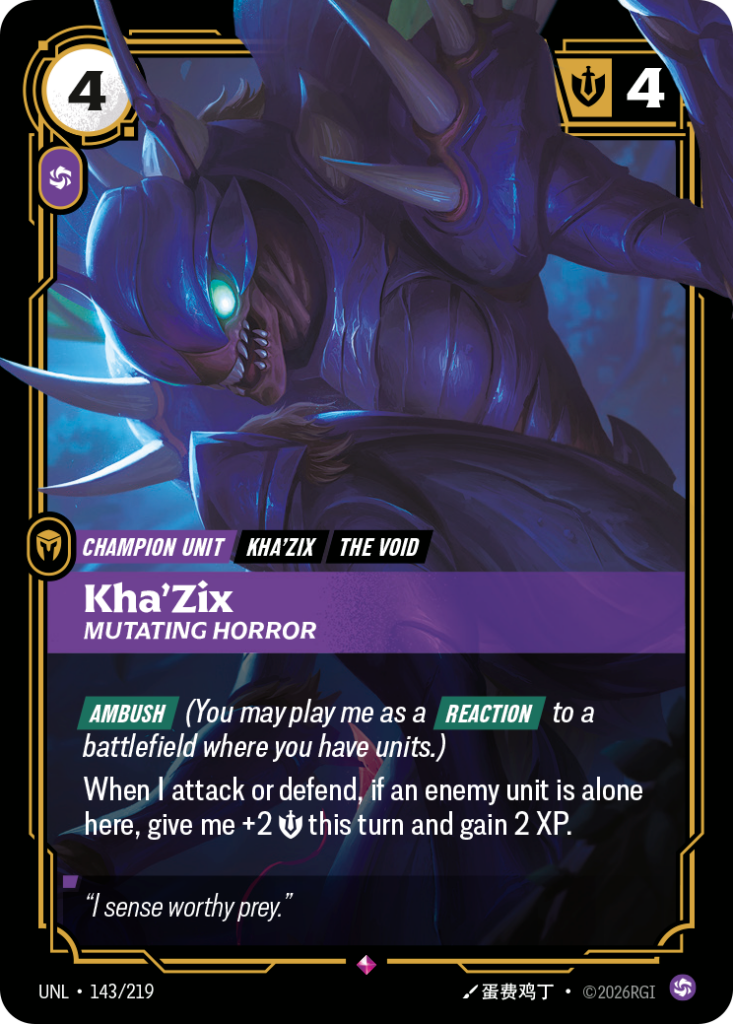 Kha'Zix, Mutating Horror UNL-143/219 – Unleashed – Foil