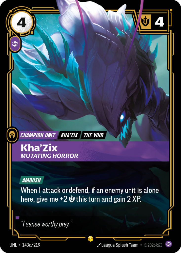 Kha'Zix, Mutating Horror UNL-143A/219 – Unleashed – Alternate Art Foil