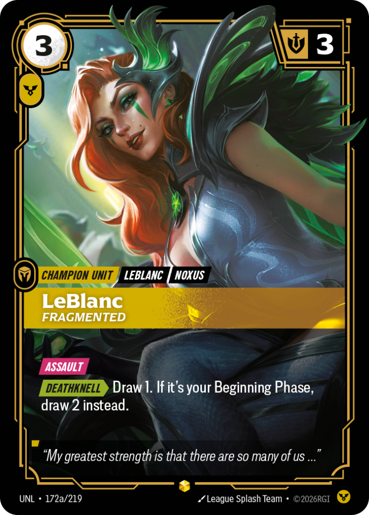 LeBlanc, Fragmented UNL-172A/219 – Unleashed – Alternate Art Foil
