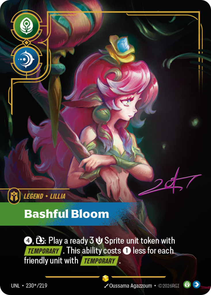 Bashful Bloom UNL-230*/219 – Unleashed – Signature Overnumbered Foil