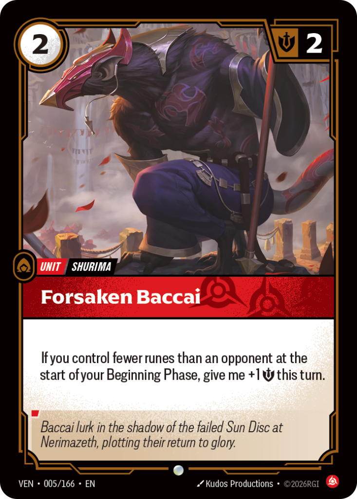 Forsaken Baccai VEN-005/166 – Vendetta – Foil
