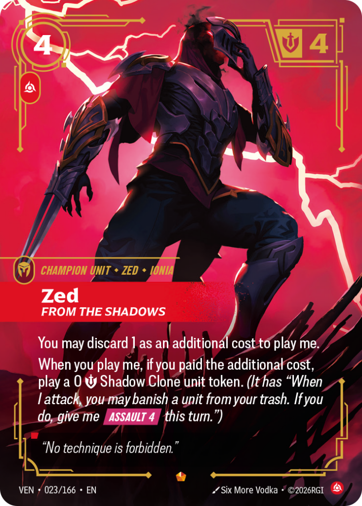 Zed, From the Shadows VEN-023/166 – Vendetta – Foil