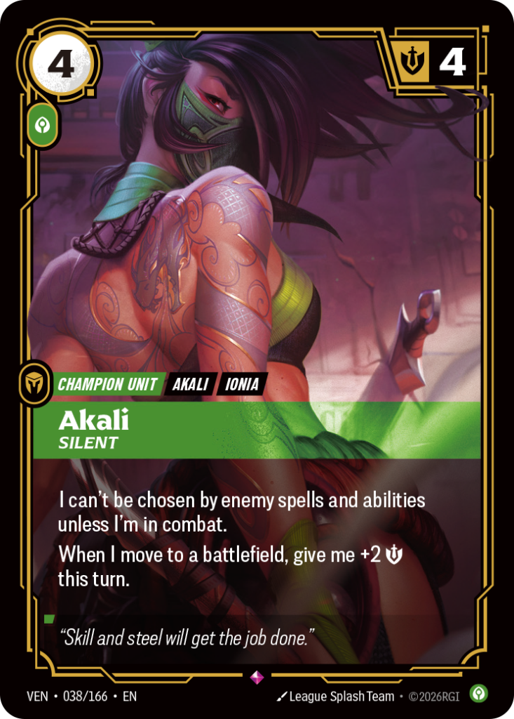 Akali, Silent VEN-038/166 – Vendetta – Foil