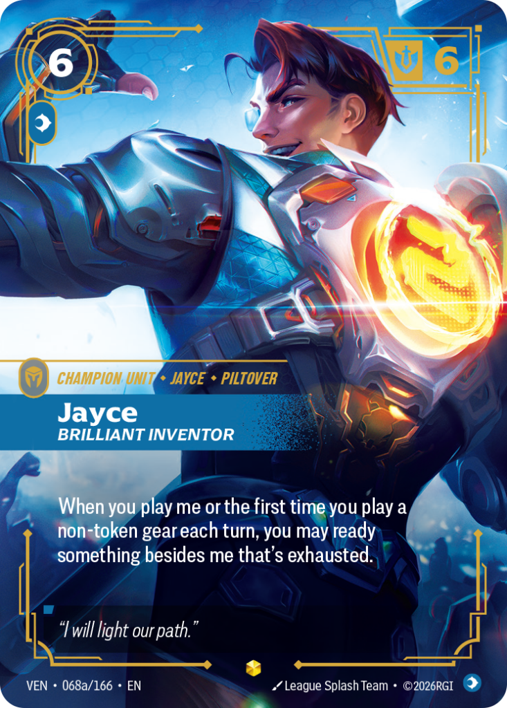 Jayce, Brilliant Inventor VEN-068A/166 – Vendetta – Alternate Art Foil