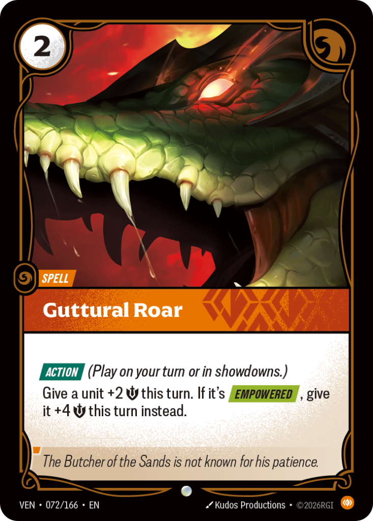 Guttural Roar VEN-072/166 – Vendetta – Non-Foil