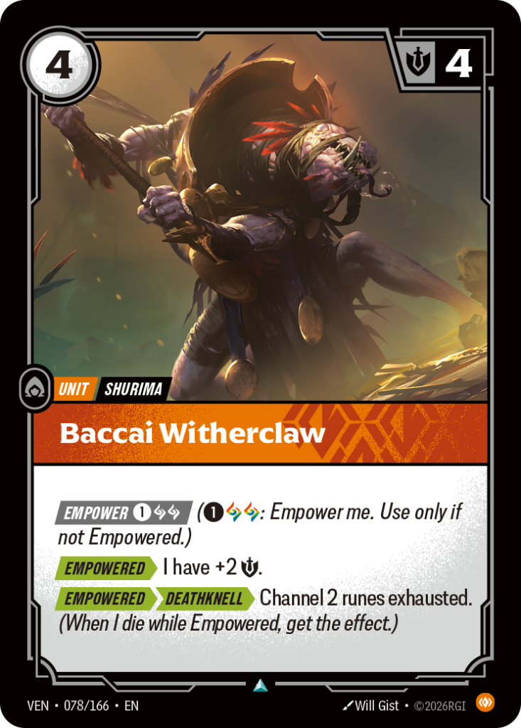 Baccai Witherclaw VEN-078/166 – Vendetta – Foil