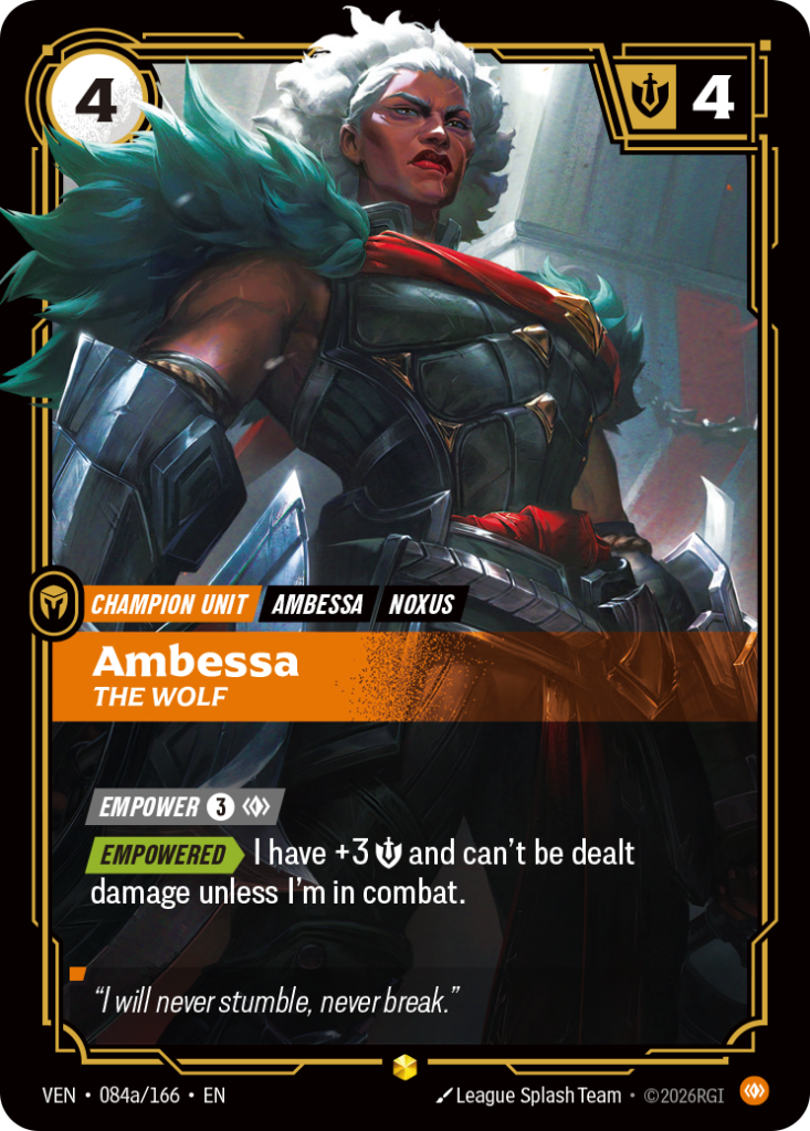 Ambessa, The Wolf VEN-084A/166 – Vendetta – Alternate Art Foil