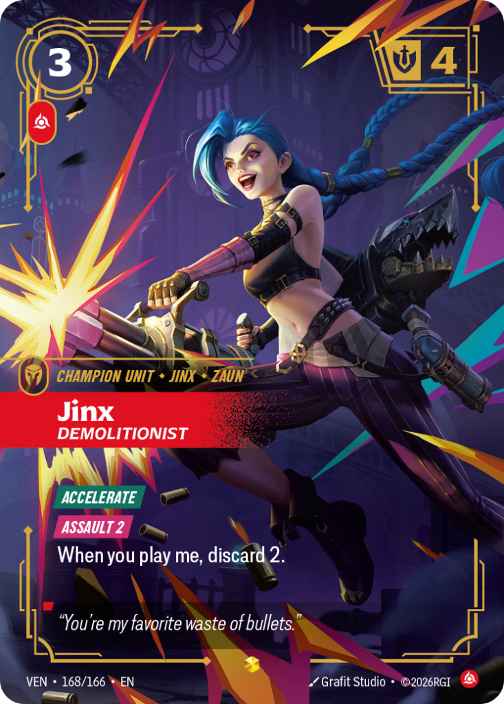 Jinx, Demolitionist VEN-168/166 – Vendetta – Overnumbered Foil