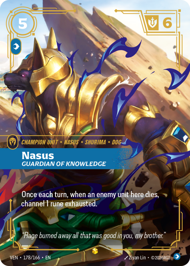 Nasus, Guardian of Knowledge VEN-178/166 – Vendetta – Overnumbered Foil