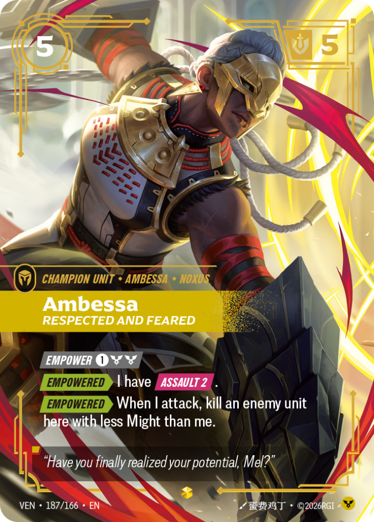 Ambessa, Respected and Feared VEN-187/166 – Vendetta – Overnumbered Foil