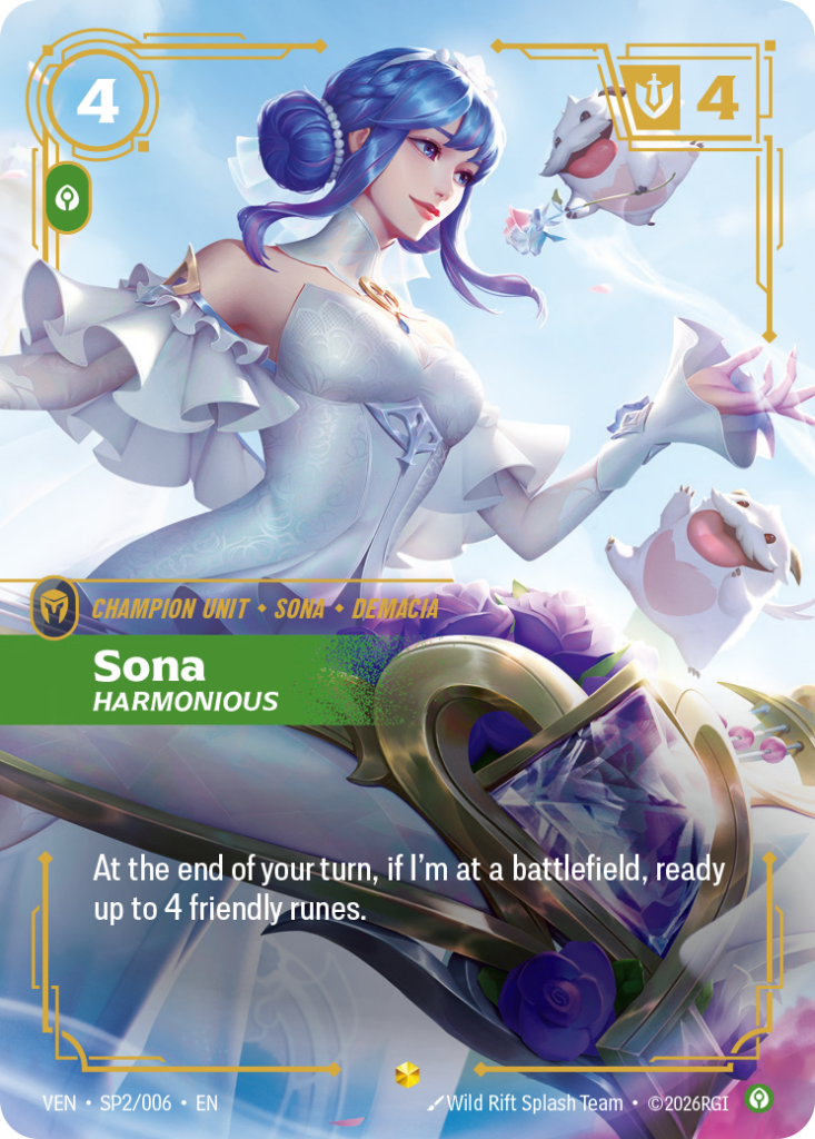 Sona, Harmonious VEN-SP2/006 – Vendetta – Crystal Rose Special Alt Art Foil