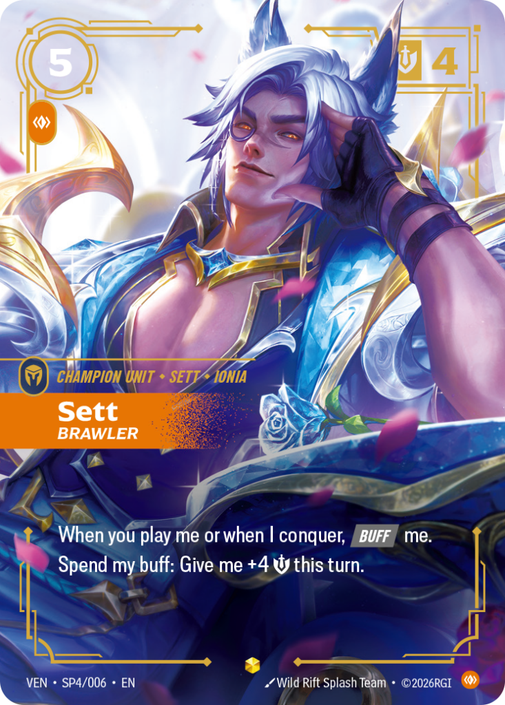 Sett, Brawler VEN-SP4/006 – Vendetta – Crystal Rose Special Alt Art Foil
