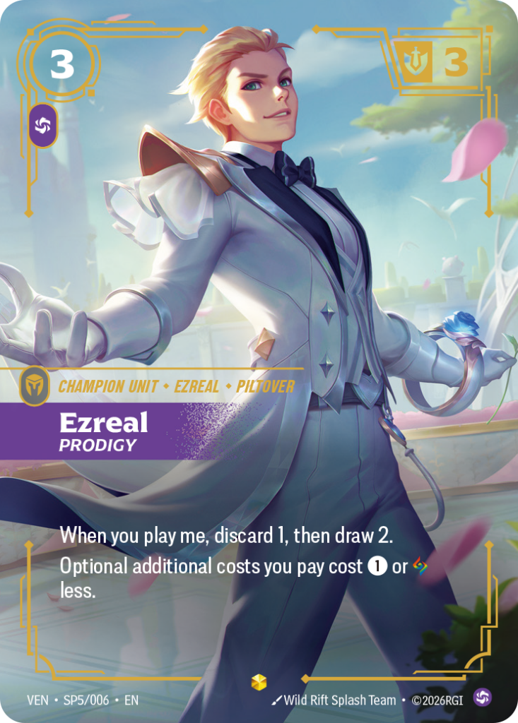 Ezreal, Prodigy VEN-SP5/006 – Vendetta – Crystal Rose Special Alt Art Foil