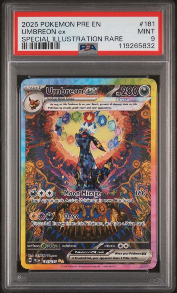2025 · POKEMON PRE EN-PRISMATIC EVOLUTIONS · UMBREON ex · #161 · PSA MINT 9