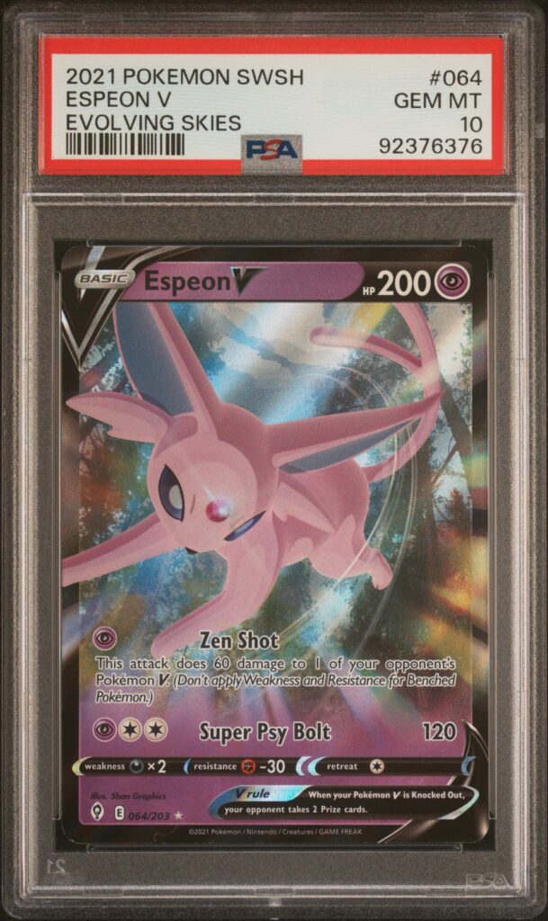 2021 · POKEMON SWORD & SHIELD EVOLVING SKIES · ESPEON V · #064 · PSA GEM MT 10