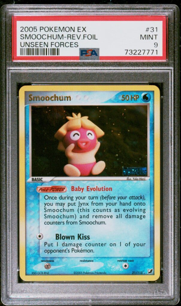 2005 · POKEMON EX UNSEEN FORCES · SMOOCHUM-REV.FOIL.STAMP · #31 · PSA MINT 9