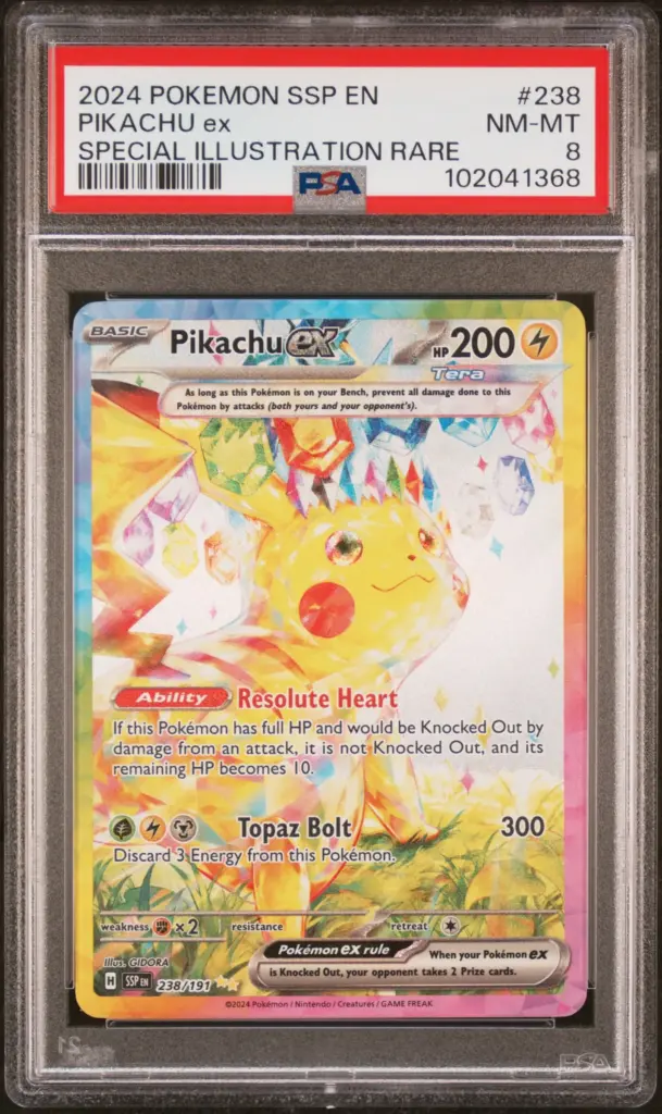 PIKACHU ex 238/191 – Surging Sparks – PSA 8