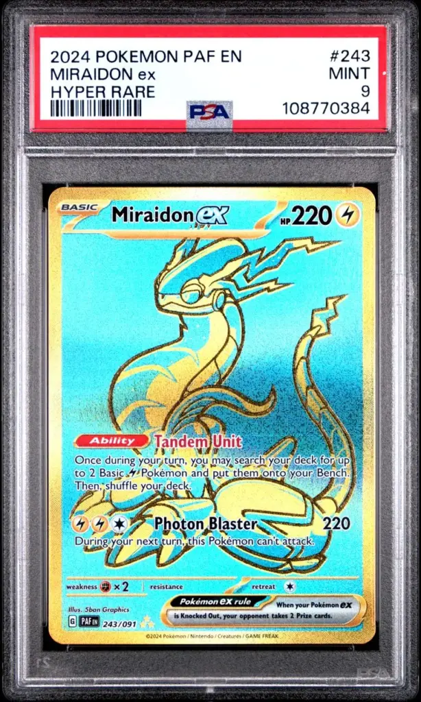 MIRAIDON ex 243/091 – Paldean Fates – PSA 9