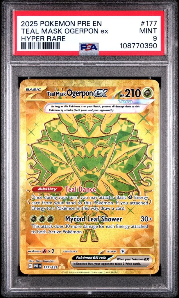 Teal Mask Ogerpon ex 177/131 – Prismatic Evolutions – PSA 9 – Cert 108770390