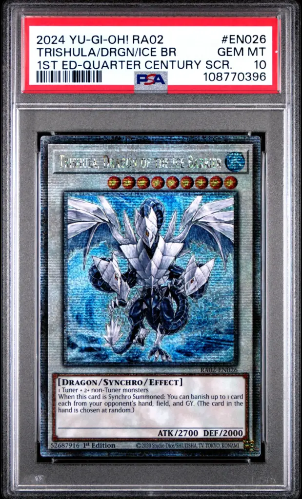 TRISHULA, DRAGON OF THE ICE BARRIER EN026 – 25th Anniversary Rarity Collection II – PSA 10