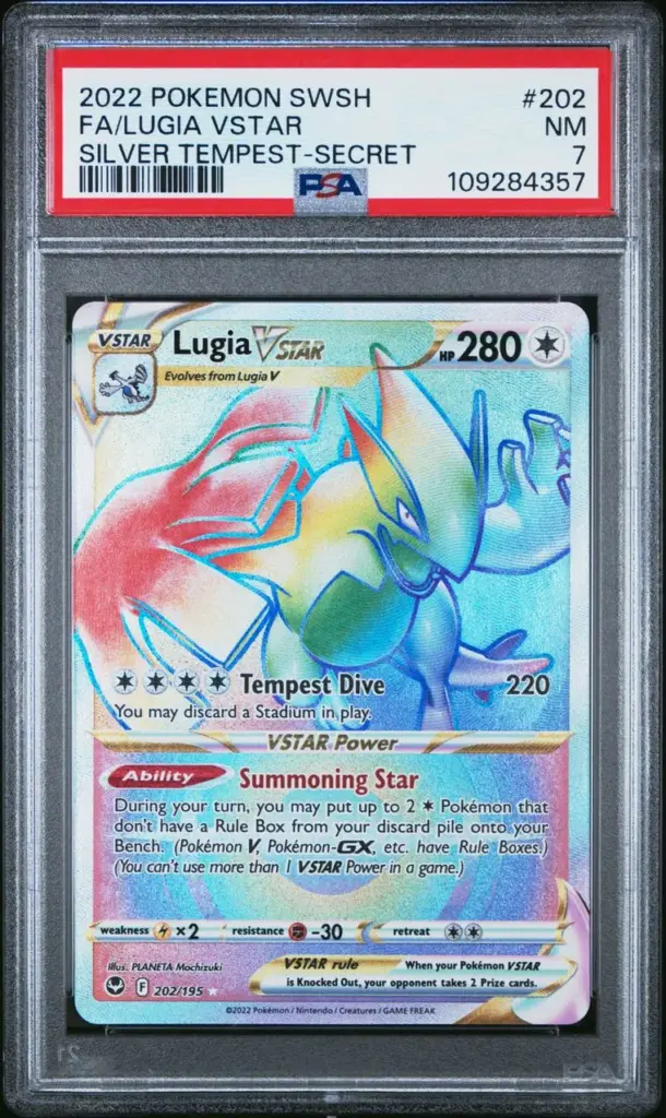 FA/LUGIA VSTAR 202/195 – Silver Tempest – PSA 7