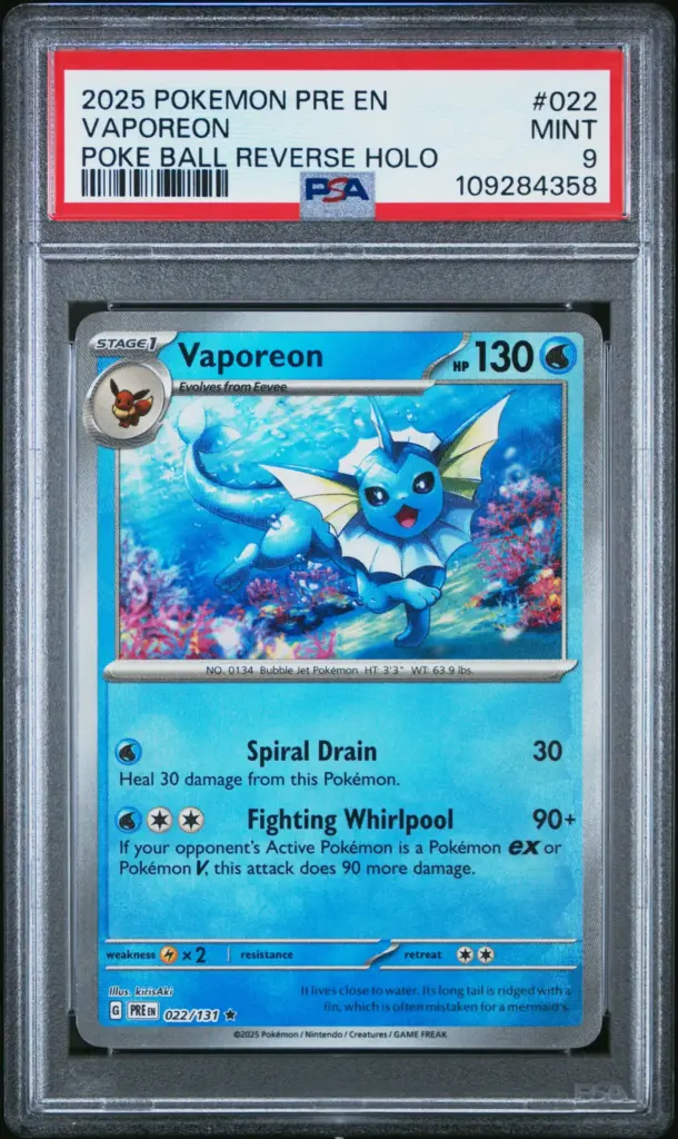 VAPOREON 022/131 – Prismatic Evolutions – PSA 9