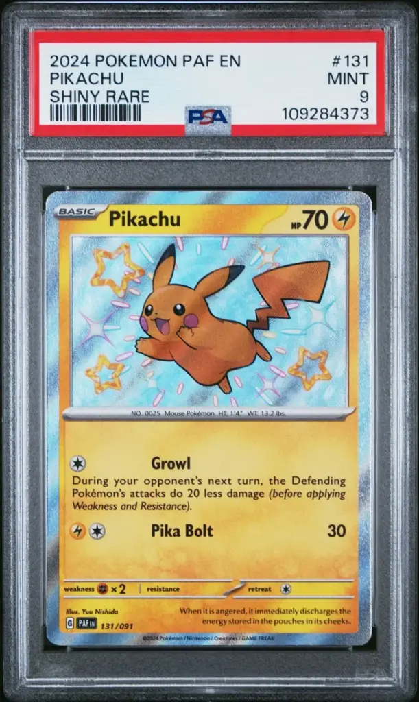 PIKACHU 131/091 – Paldean Fates – PSA 9