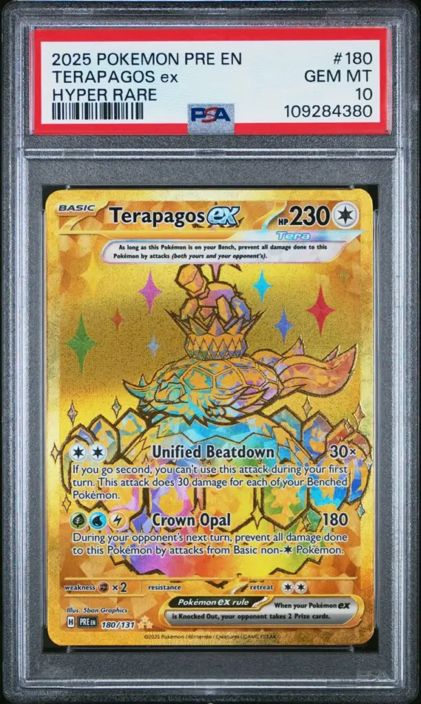 Terapagos ex 180/131 – Prismatic Evolutions – PSA 10 – Cert 109284380