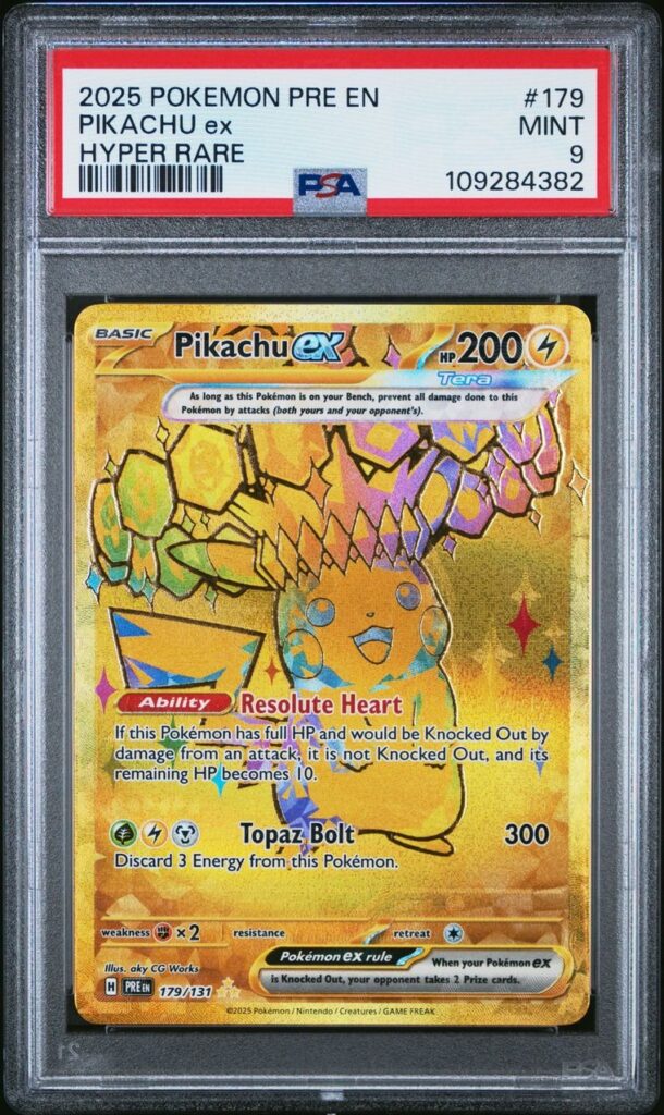 Pikachu ex 179/131 – Prismatic Evolutions – PSA 9 – Cert 109284382