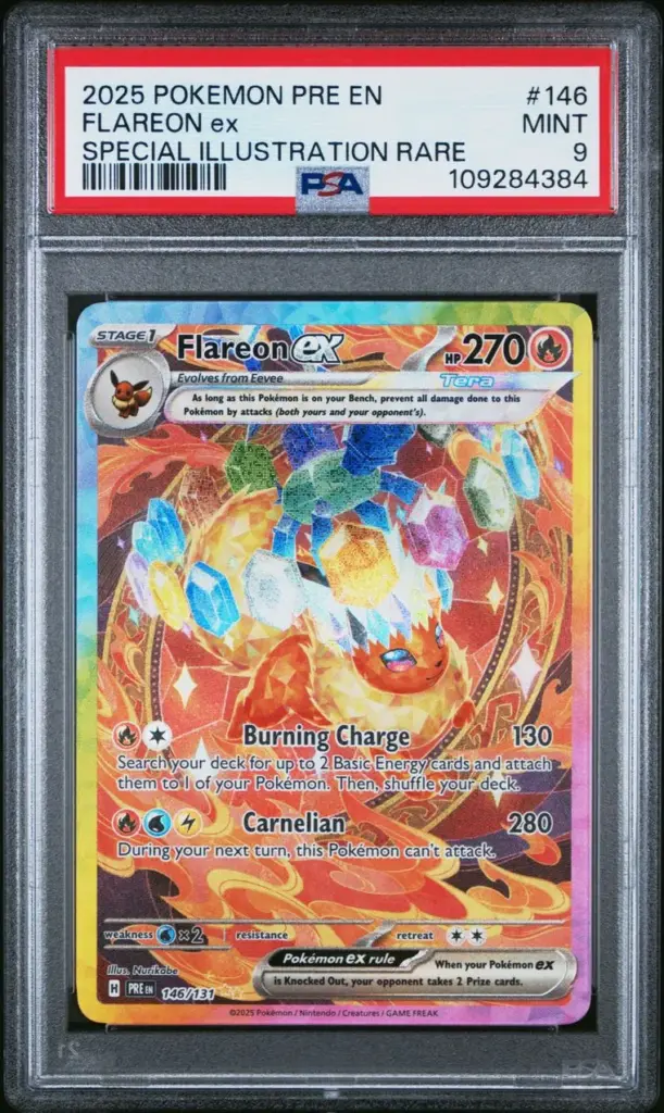 Flareon ex 146/131 – Prismatic Evolutions – PSA 9 – Cert 109284384