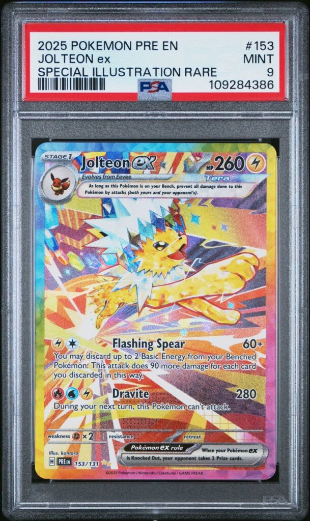 Jolteon ex 153/131 – Prismatic Evolutions – PSA 9 – Cert 109284386