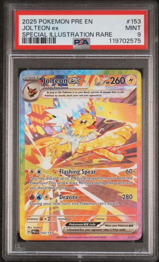 Jolteon ex 153/131 – Prismatic Evolutions – PSA 9 – Cert 119702575