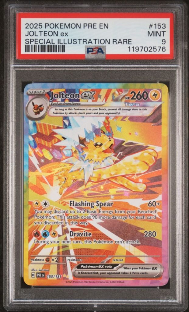 Jolteon ex 153/131 – Prismatic Evolutions – PSA 9 – Cert 119702576