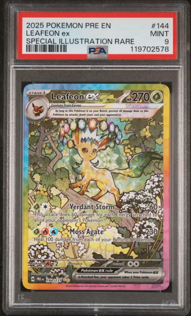 Leafeon ex 144/131 – Prismatic Evolutions – PSA 9 – Cert 119702578