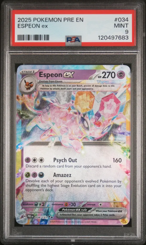 ESPEON ex 034/131 – Prismatic Evolutions – PSA 9 (120497683)