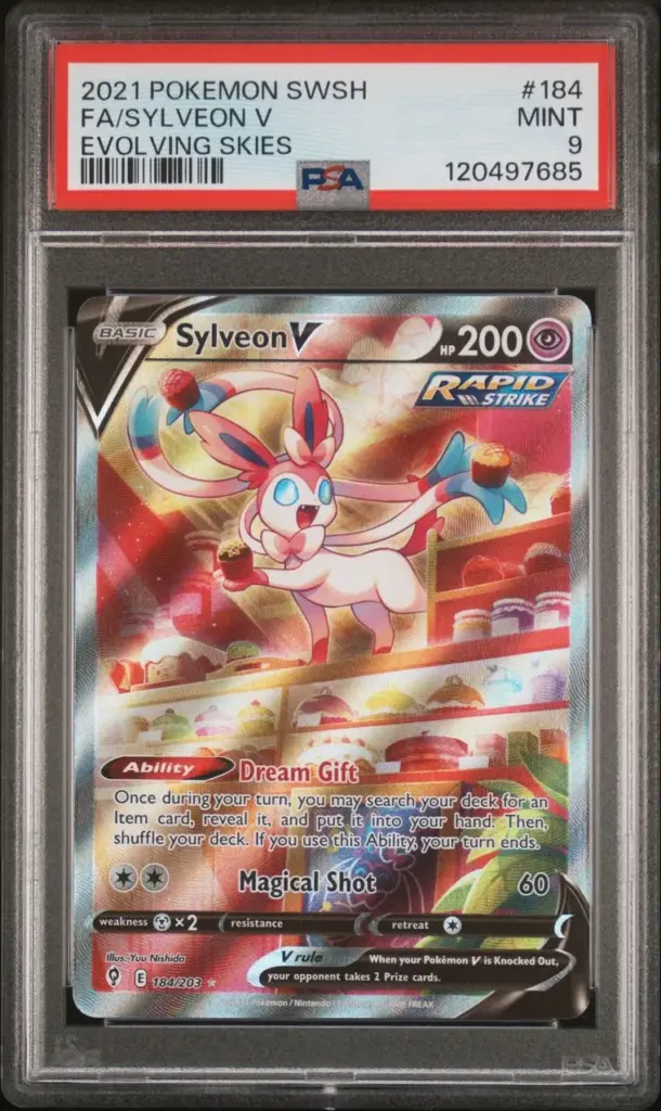 FA/SYLVEON V 184/203 – Evolving Skies – PSA 9