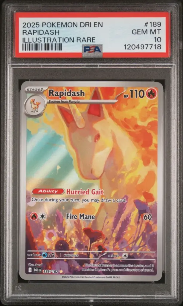 Rapidash 189/182 – Destined Rivals – PSA 10 – Cert 120497718