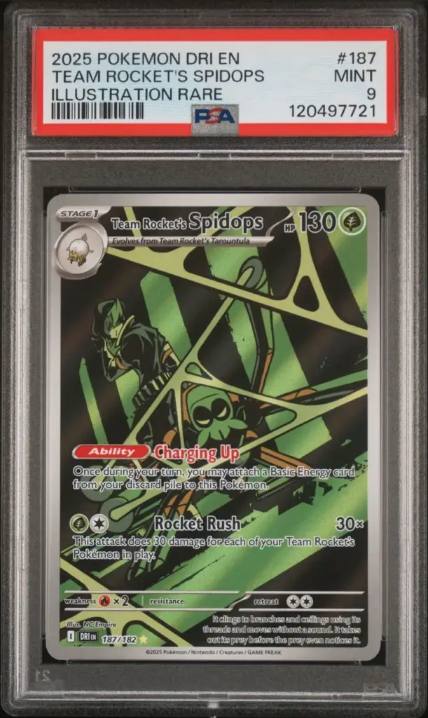 Team Rocket’s Spidops 187/182 – Destined Rivals – PSA 9 – Cert 120497721